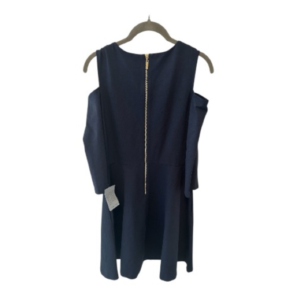 Eliza J Navy Cold Shoulder Fit & Flare Dress Size 8 - Picture 3 of 7